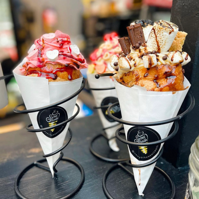 Two cream cones from Sweet Tooth in Bryant Park New York City.
